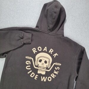 Roark Guide Works Skull Hoodie‎ Sweatshirt Mens S Black Dye Outdoor Heavy